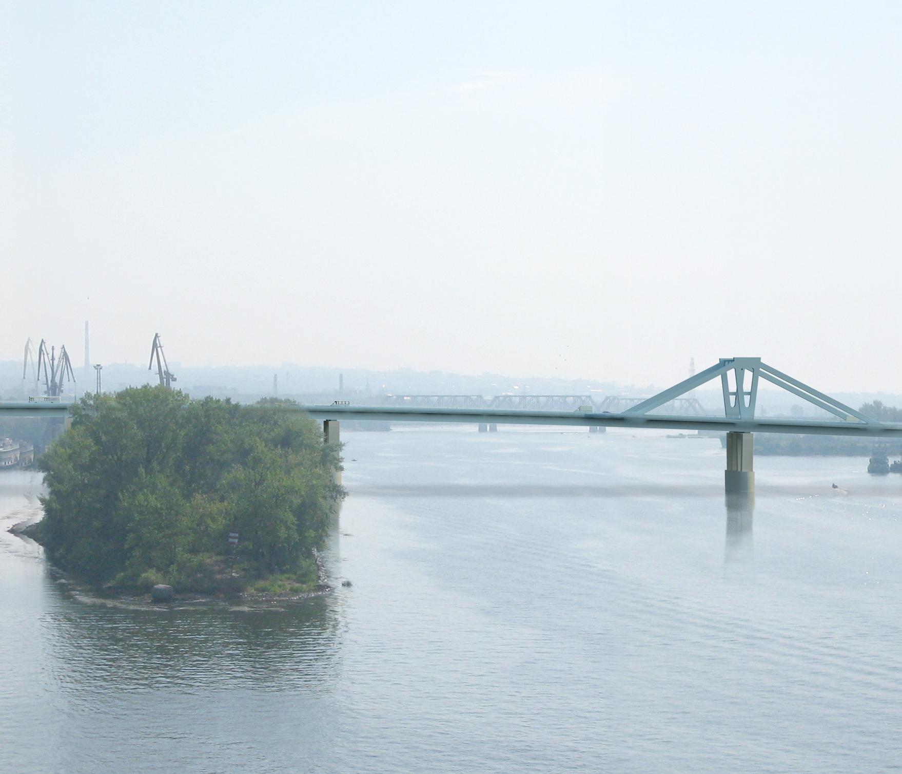 Самара. Мост через р. Самару. Визуализация