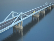 Самара. Мост через р. Самару. Визуализация