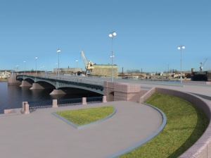 Ново-Адмиралтейский мост через Большую Неву в створе 16–17 и 18–19 линий