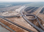 Construction of the A-290 highway interchange (km 73)